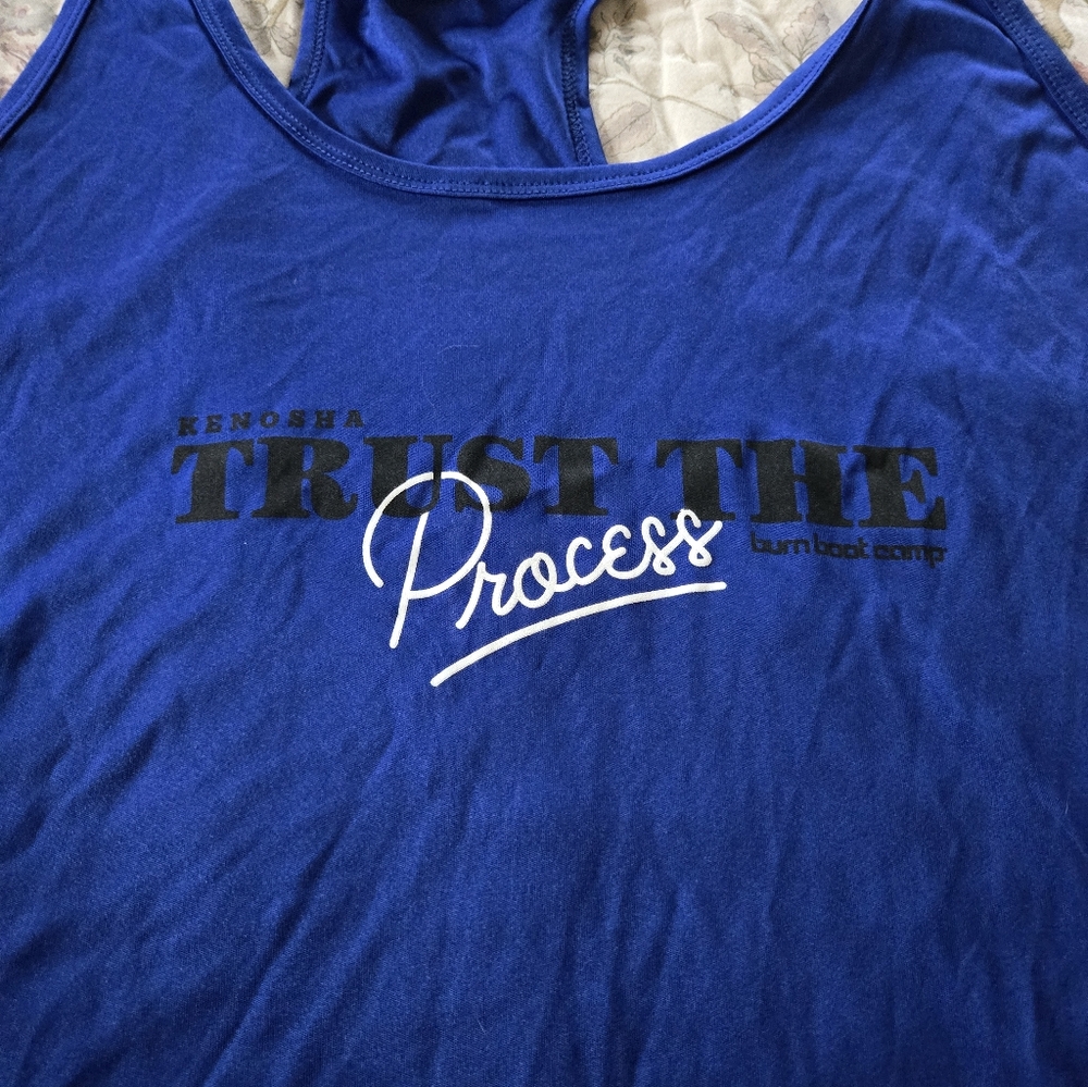 Burn Boot Camp Blue Trust The Process Tank Top